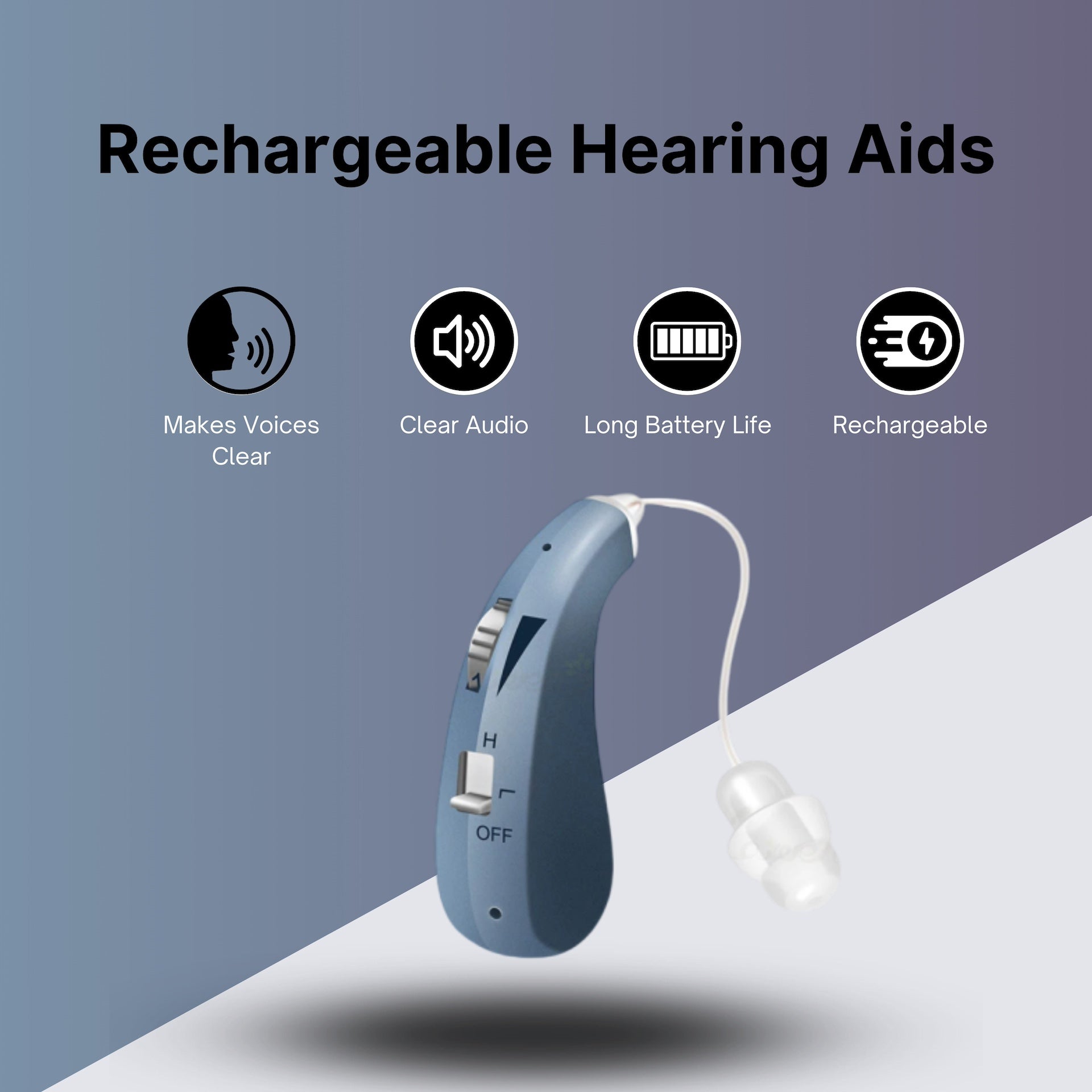 VoiceVivid™ BTE Rechargeable Hearing (Pair Of 2) - CrispVoice